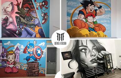 realizzo murales in camerette locali o esterni