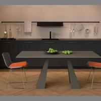 Cucina lineare stile moderno nero opaco