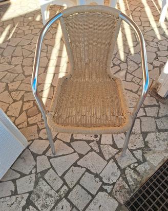 Sedie esterno alluminio e simil rattan Roma sud.