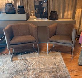 B&B ITALIA Coppia di poltrone SOLO in marrone Mix