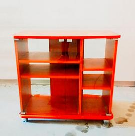 Mobiletto porta TV con ante in vetro e ripiani