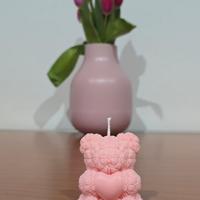 orsetto con roselline candela 