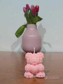 orsetto con roselline candela 