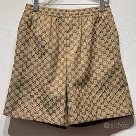 Gucci SHORTS IN MISTO LINO CON MOTIVO GG Taglia 52