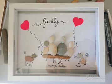 Quadri sassi di mare personalizzabili family love
