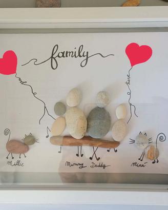 Quadri sassi di mare personalizzabili family love