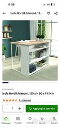 Tavolo isola nordik bianco