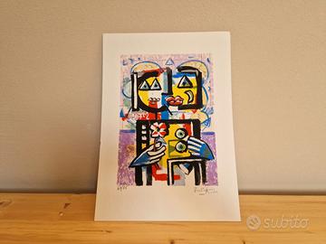 Litografia numerata 63/75 di Ibrahim Kodra