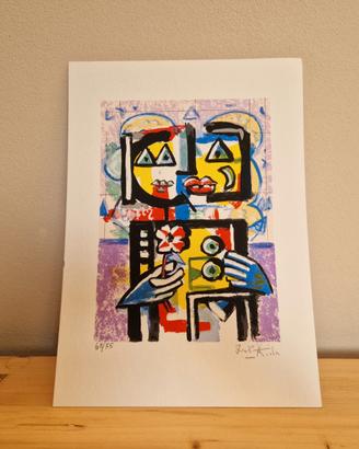 Litografia numerata 63/75 di Ibrahim Kodra