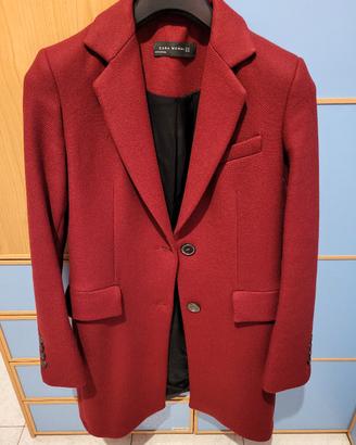 cappotto donna Zara colore Bordeaux tg. XS
