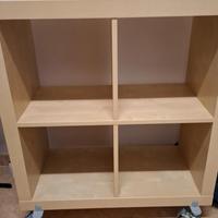 Cubotto Ikea Kallax rovere chiaro + ruote bloccant