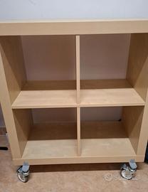 Cubotto Ikea Kallax rovere chiaro + ruote bloccant
