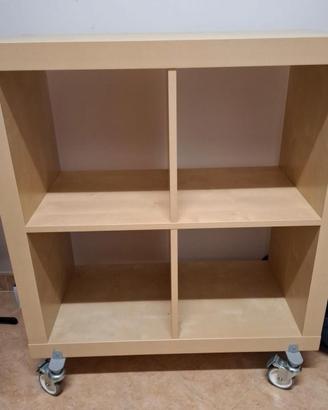 Cubotto Ikea Kallax rovere chiaro + ruote bloccant