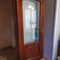 Bussola int in legno color ciliegio vetro satinato