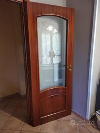 Bussola int in legno color ciliegio vetro satinato