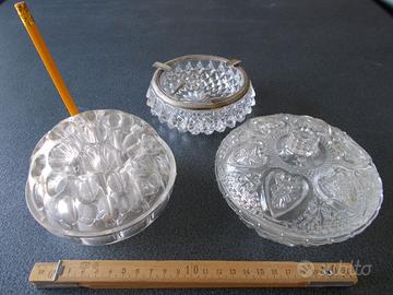 Portacenere di cristallo e scatola di vetro