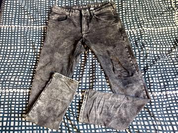 Pantalone Jeans Black Grey Rock Metal Biker H&M
