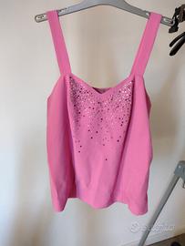 top  con strass tono su tono