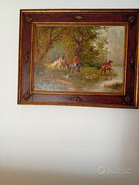 quadro rappresenta caccia  alla volpe 
