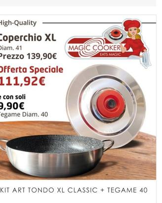 pentola nuova XL con coperchio MAgic Cooker