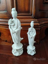 Antiche statue porcellana Guaynin 