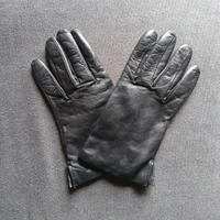 Guanti pelle nera e cashmere, marca Tuscan's tg 9