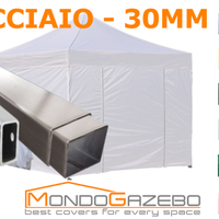 Gazebo 3x3 in acciaio impermeabile mercato fiera