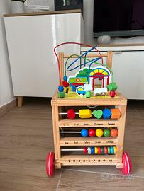 Girello carrello primi passi legno montessoriano