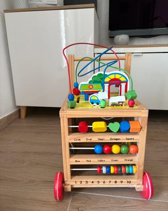 Girello carrello primi passi legno montessoriano