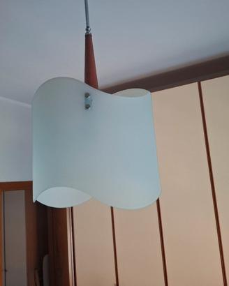 Lampadario Acciaio/Ciliegio + Lume 