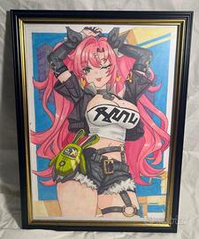 Disegno Anime originale a mano – Incorniciato