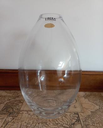 Vaso in cristallo di Boemia, marca Libera, Czech