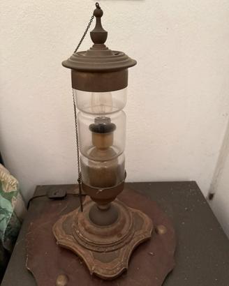 Lampada anni 20  in ottone elettrificata