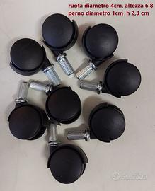 rotelle in plastica per sedie/mobili lotto da 8