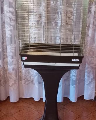 Gabbia uccelli con piedistallo e accessori Nuova