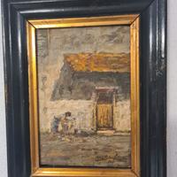 Mosè Bianchi - "La Lavandaia" (1897) - Olio su tav