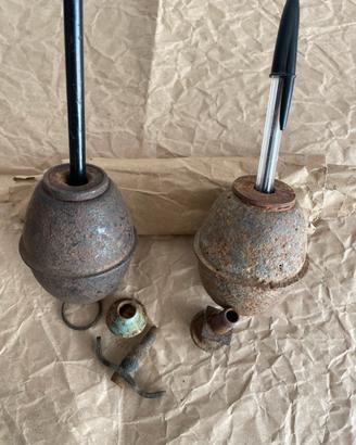 Coppia vasetti ferro mod.39, tedeschi inerti, WW2