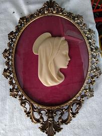 Antica teca in ottone cornice madonna bellini