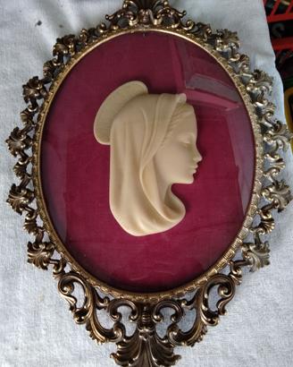 Antica teca in ottone cornice madonna bellini