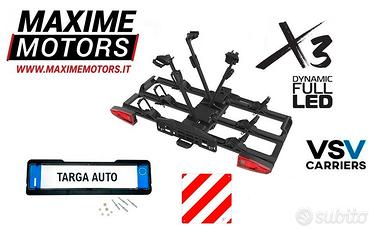 Portabici da gancio traino VSV X3 full led 3 bici 