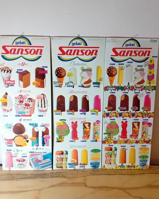 3 Insegne Tabelle Gelati Sanson