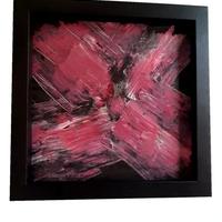 Dipinto astratto con cornice a cassetta nera opaca