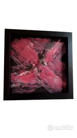 Dipinto astratto con cornice a cassetta nera opaca