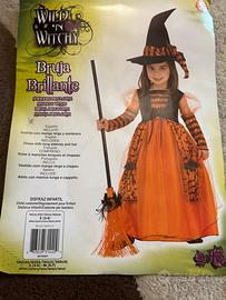 Costume strega halloween carnevale nuovo 3/4 anni