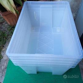lotto 7 contenitori grandi in plastica Samla ikea