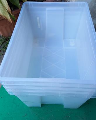 lotto 7 contenitori grandi in plastica Samla ikea