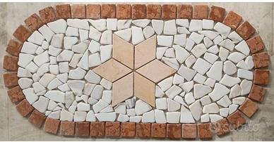 mosaico rosone marmo pavimento piastrelle giardino