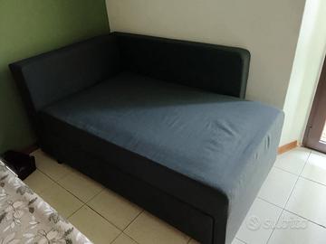 divano letto singolo grigio-come nuovo