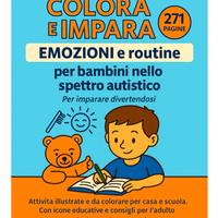 Libro per bambini autistici da colorare "routine"