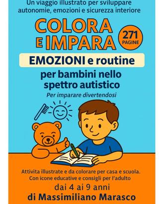Libro per bambini autistici da colorare "routine"